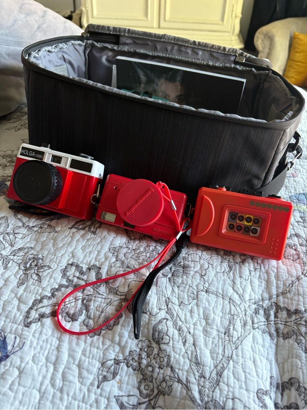 Olga Red Retro Camera Bundle with Matching Red Wrist Strap